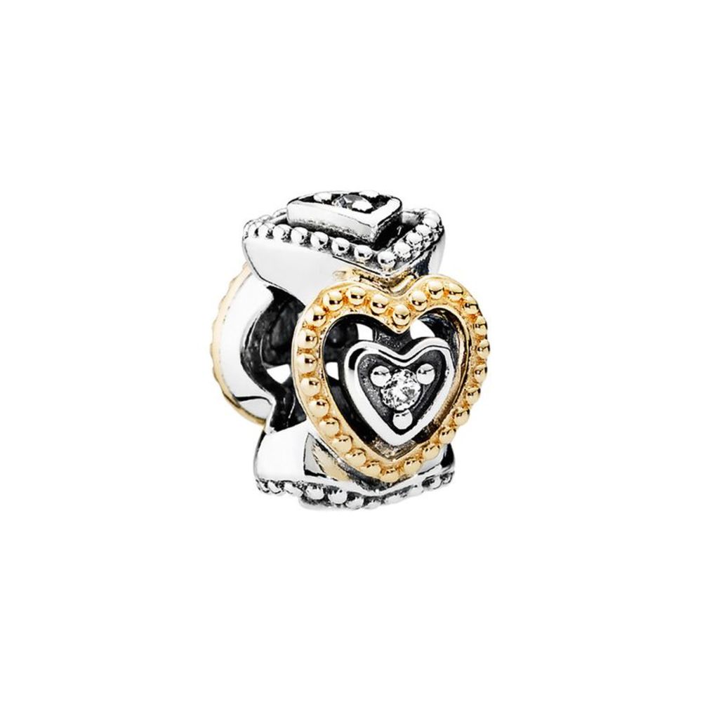 Pandora Two-Tone Gold & Silver Heart Charm